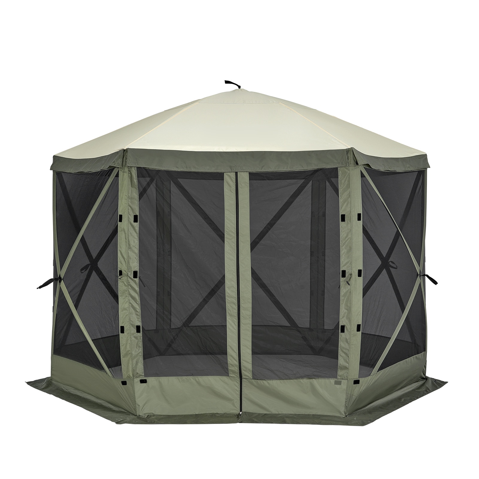 Pop Up Gazebo Canopy With Mesh Mosquito Netting And Privacy Panels_voghion.com